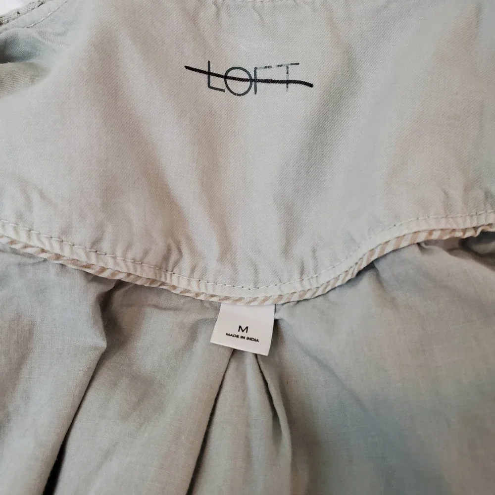 LOFT | CROCHET TRIM ONE BUTTON GRAY CASUAL VEST WOMEN'S SIZE MEDIUM
